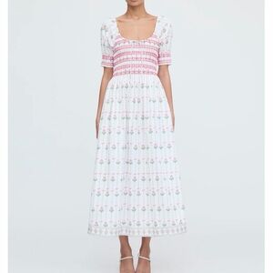 Hill House The Madeline Nap Dress Trailing Fern/White Multi